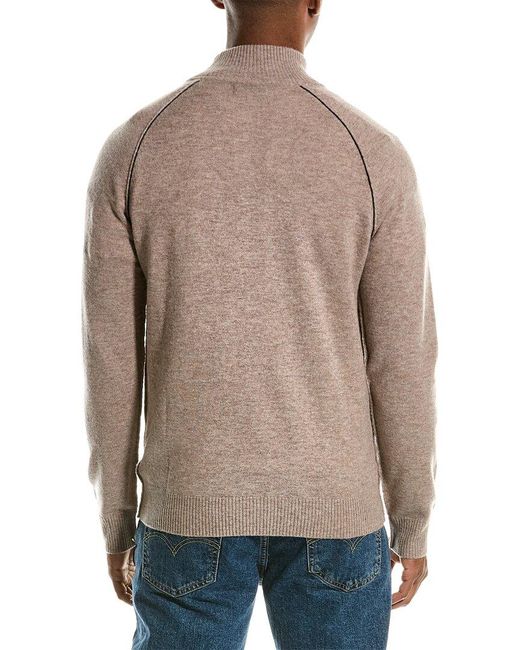 NAADAM Natural Wool & Cashmere-blend 1/4-zip Mock Sweater for men
