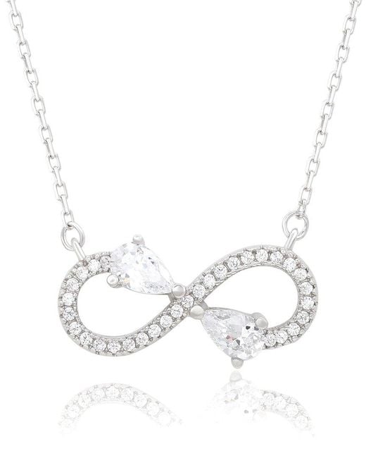 Suzy Levian CZ Jewelry White Suzy Levian Cz Infinity Necklace