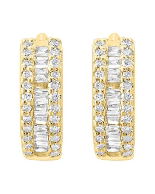 Effy Fine Jewelry Metallic 14K 0.22 Ct. Tw. Diamond Earrings