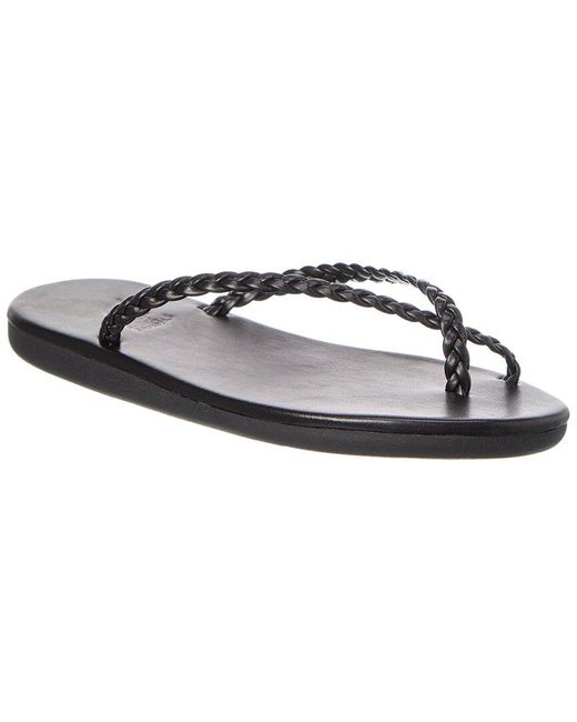 Ancient Greek Sandals Black Ioulia Eco Leather Sandal