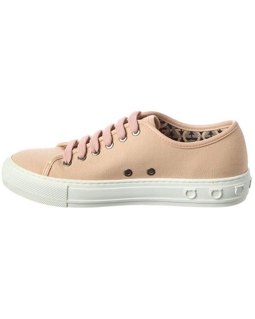 Ferragamo Pink Mediterr Eco Canvas Sneaker