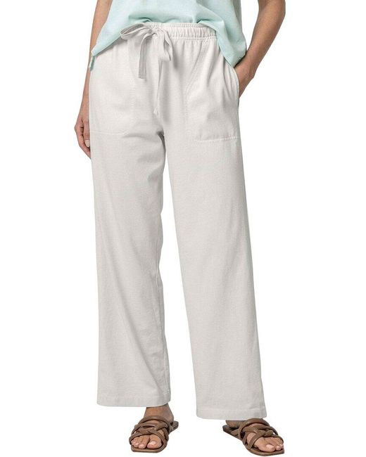 Lilla P White Drawstring Waist Pant