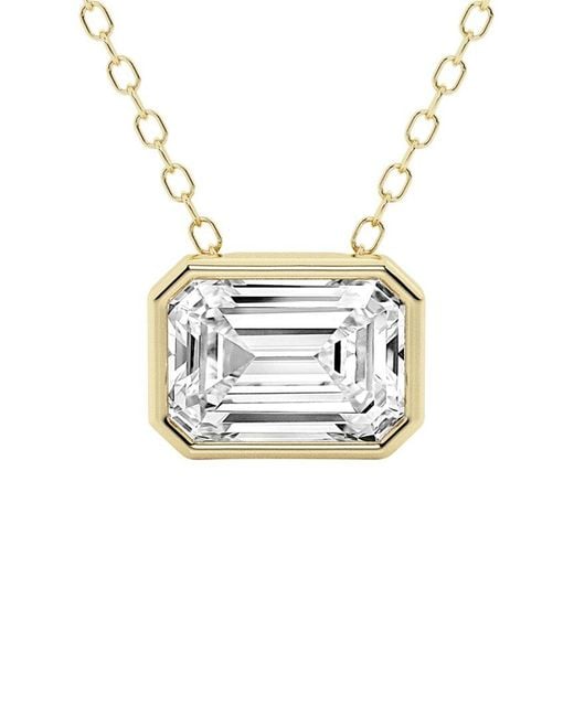 Lab Grown Diamonds Metallic 14K 1.50 Ct. Tw. Lab-Grown Diamond Solitaire Pendant Necklace
