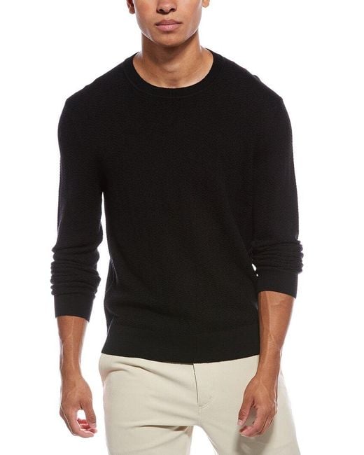 Theory Black Wool-blend Crewneck Sweater for men