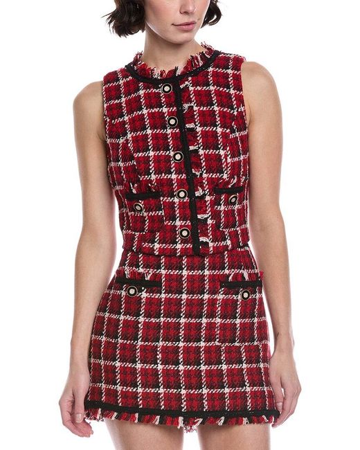Walter Baker Red Emilia Wool-Blend Top