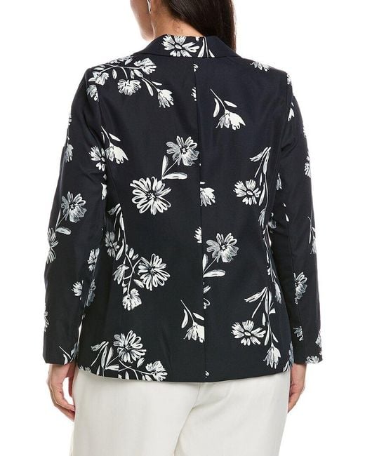 Tahari Black Plus Sateen Blazer