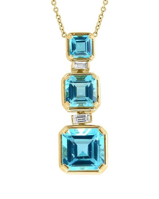 Effy Fine Jewelry Metallic 14K 7.32 Ct. Tw. Diamond & Topaz Necklace