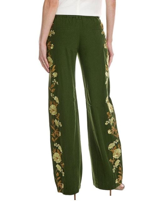 Alice + Olivia Green Akers Ember Oversized Pant