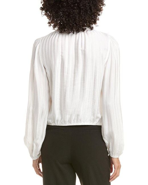 Bella Dahl White Elastic Shirred Top