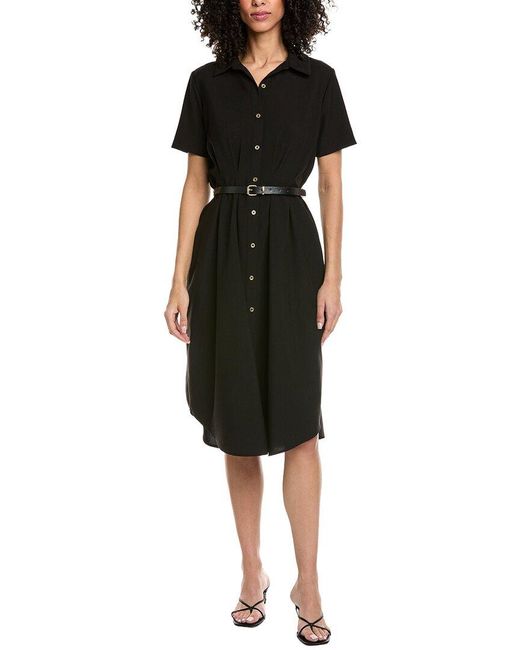 Nanette Lepore Black Short Sleeve Midi Dress