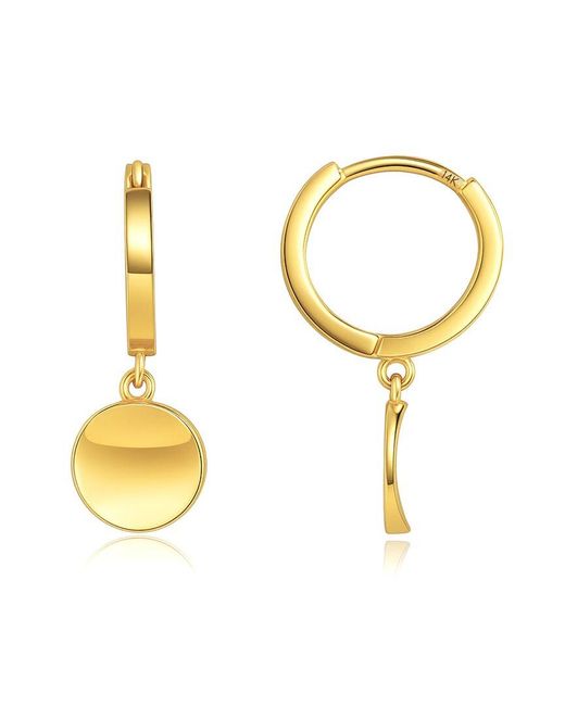 MaxColor Metallic 14K Hoop Earrings
