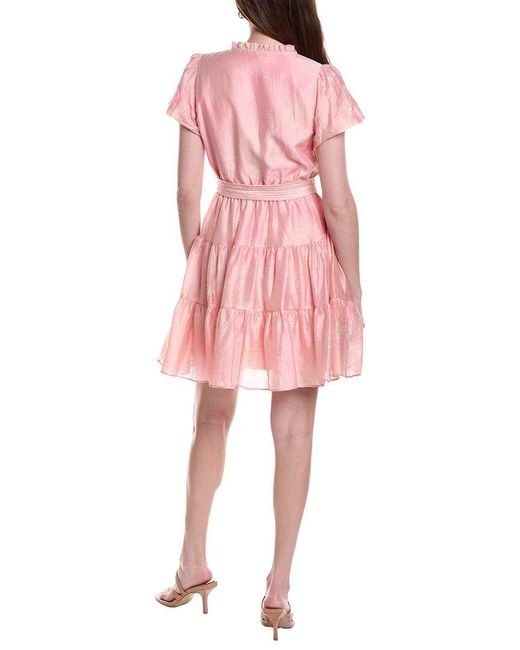 Vince Camuto Pink Puff Sleeve Mini Dress