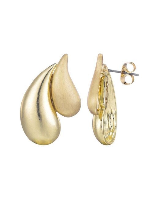 Adornia Metallic Plated 2-Teardrop Stud Earrings