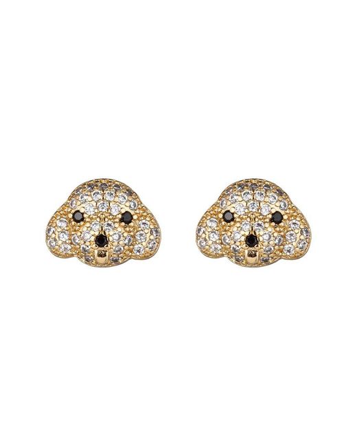 Eye Candy LA Metallic Cz Bichon Stud Earrings