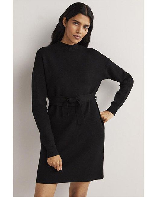 Boden Black High-neck Knit Shift Dress