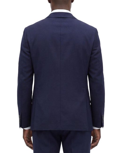 Eleventy Blue Single-Breasted Wool Jacket for men