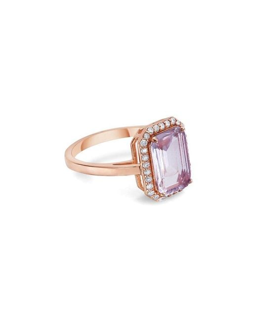 Forever Creations USA Inc. Pink Forever Creations 14k Rose Gold 2.17 Ct. Tw. Diamond & Morganite Halo Ring