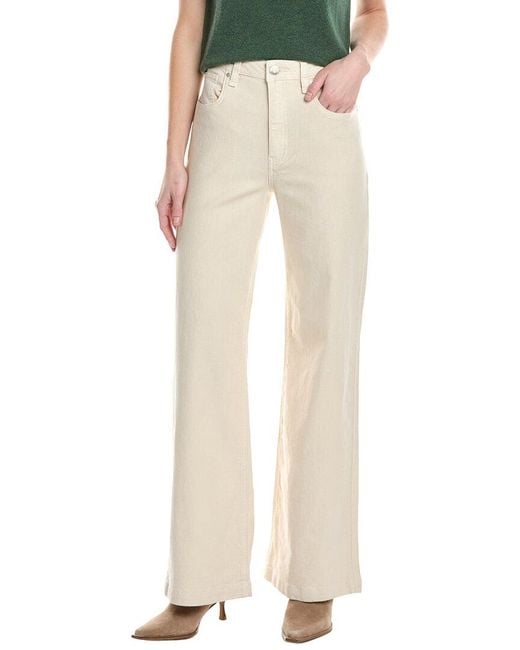 Hudson Natural Jodie Loose Fit Linen-Blend Ancient Scroll Wide Leg Jean