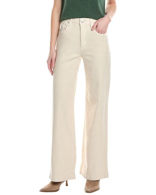 Hudson Natural Jodie Loose Fit Linen-Blend Ancient Scroll Wide Leg Jean
