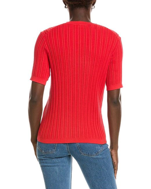 Jones New York Red Pointelle Cardigan