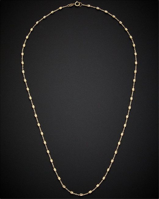 Italian Gold Black 14k Bead Station Necklace