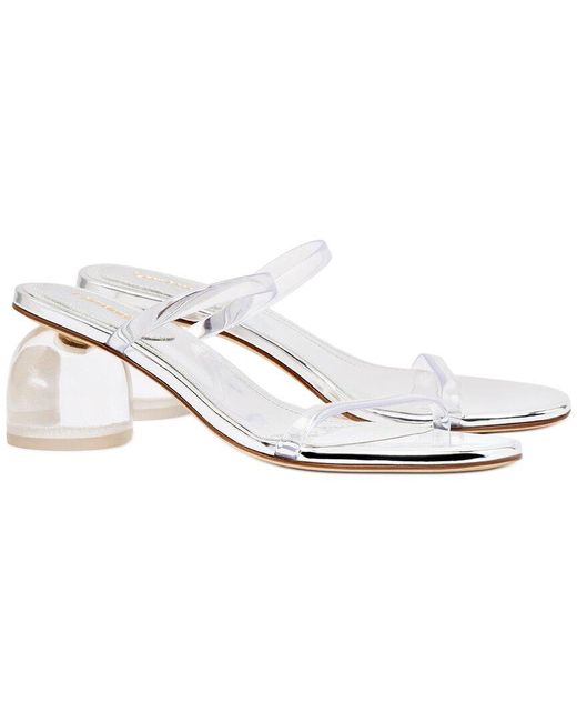 Larroude White Larroudé Dew Drop Leather Mule