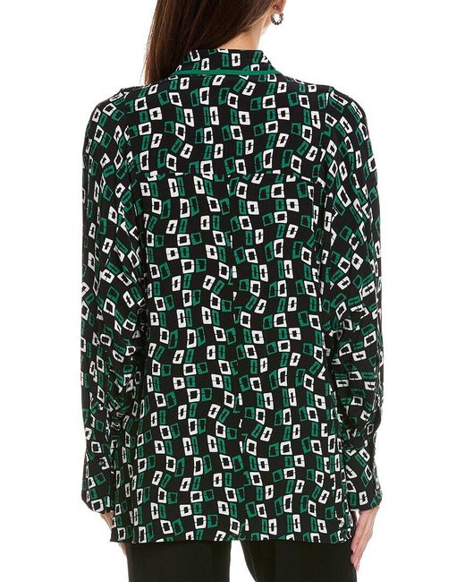 Diane von Furstenberg Green Alona Blouse