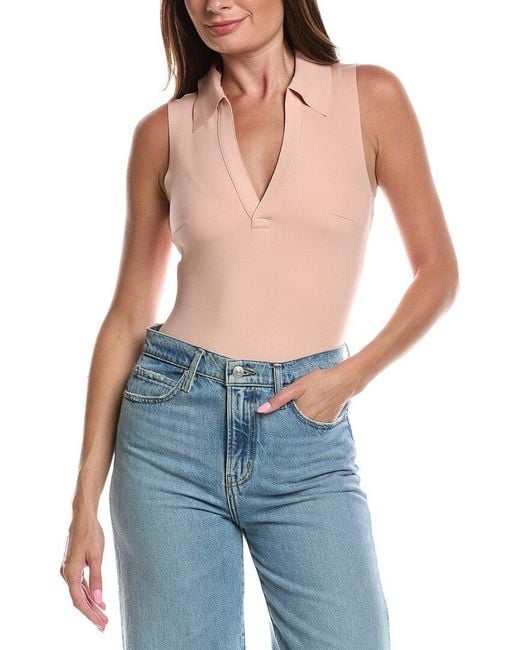 Commando Blue Commando Neo Sleeveless V-Neck Polo Bodysuit