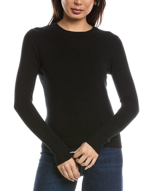 Forte Black Crewneck Cashmere Sweater