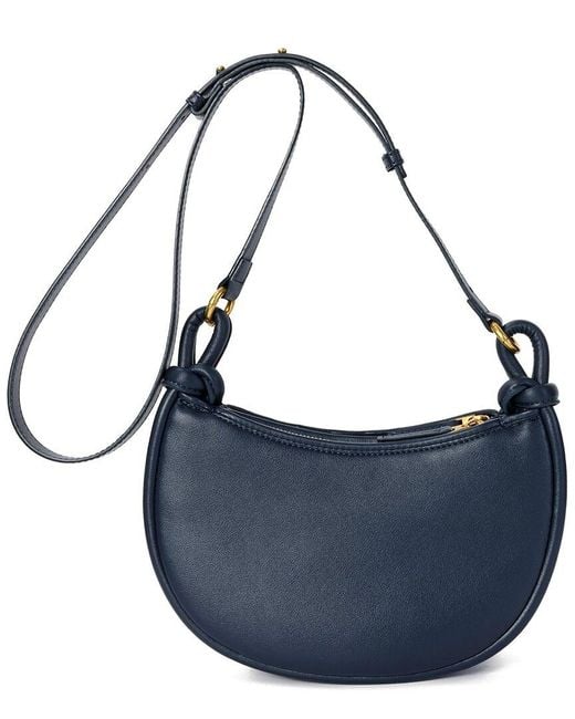 Tiffany & Fred Paris Blue Hand-Woven Leather & Denim Messenger Bag