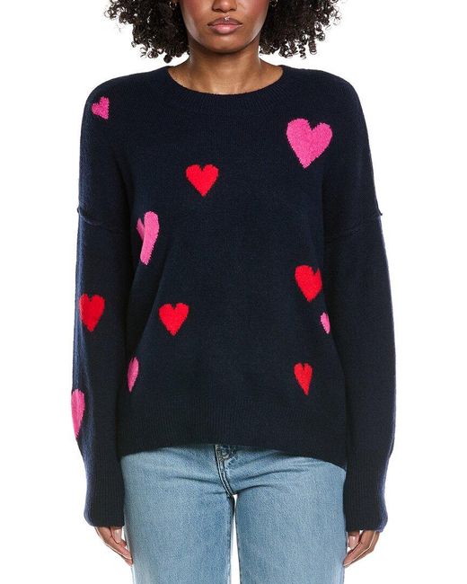 Cece Black Heart Pattern Sweater