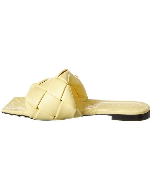 Bottega Veneta Yellow The Lido Intrecciato Leather Sandal