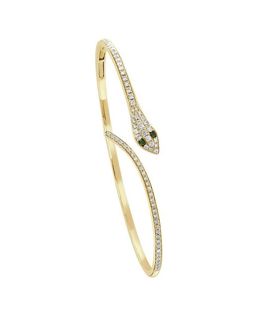 Sabrina Designs Metallic 14k 0.63 Ct. Tw. Diamond & Tsavorite Bangle Bracelet