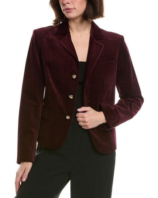 FRAME Red Frame The Velvet Smart Blazer