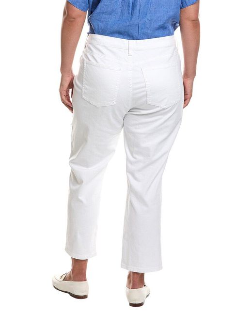 Eileen Fisher White Plus Straight Cropped Jean