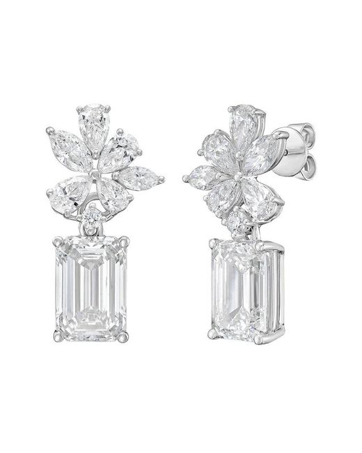 Diana M White 14K 15.00 Ct. Tw. Lab-Grown Diamond Drop Earrings