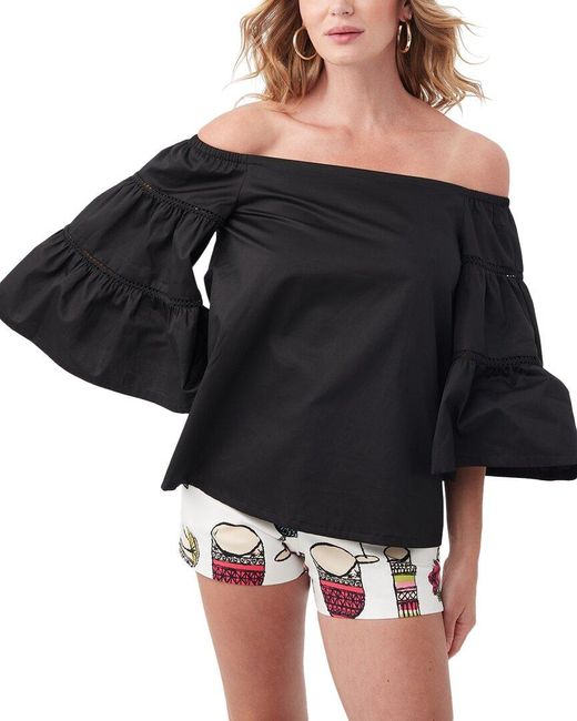 Trina Turk Black Garnish Top