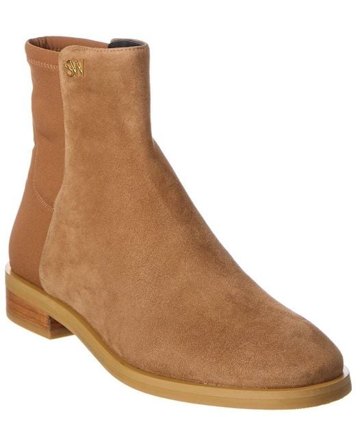 Stuart Weitzman Brown Kye City Suede Bootie
