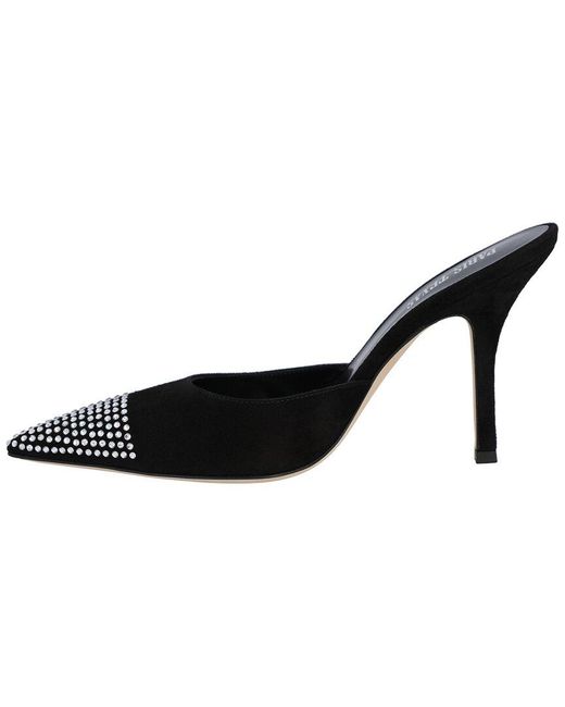 Paris Texas Black Holly Suede Mule