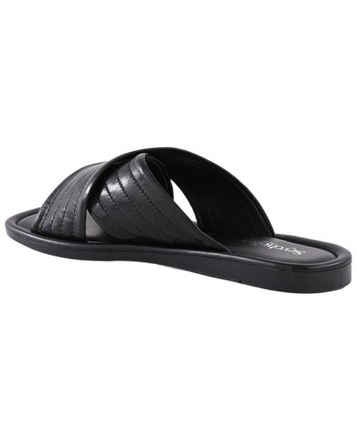 Seychelles Black Courage Leather Slide