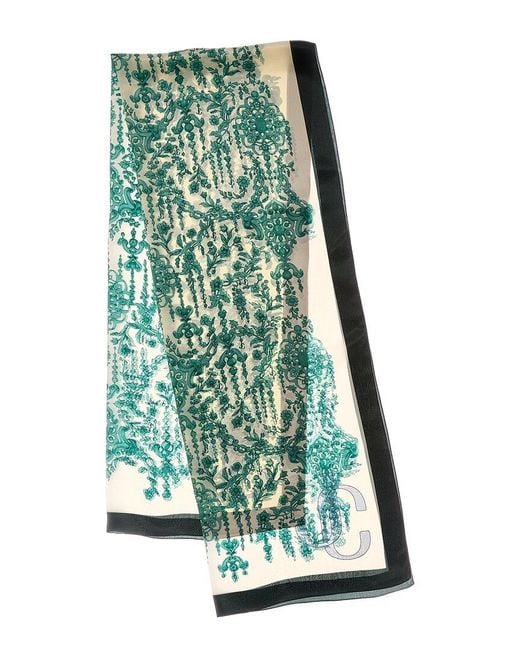 Jimmy Choo Green Silk Scarf