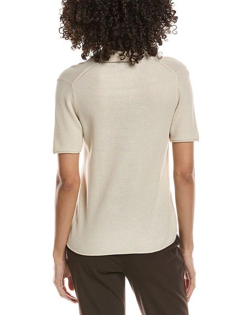 Theory Natural Open Collar Top