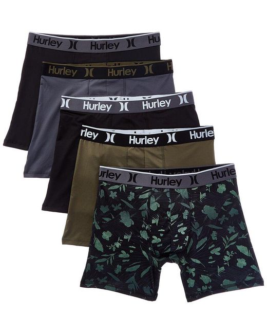 Hurley Black 5Pk Regrind Boxer Brief for men