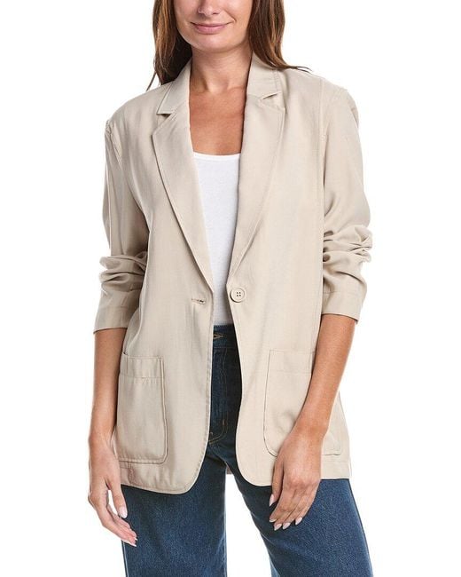 Max Studio Natural Brush Twill Blazer