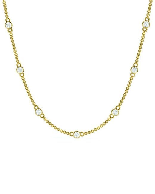 Lab Grown Diamonds Metallic 14K 1.00 Ct. Tw. Lab-Grown Diamond Station Necklace