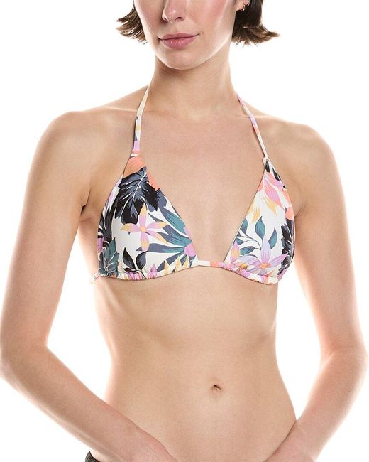 Volcom Blue Tropicabana Triangle Bikini Top