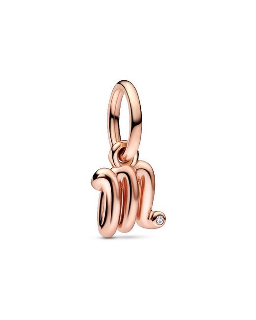 Pandora White Moments 14k Rose Gold Plated Cz Dangle Charm