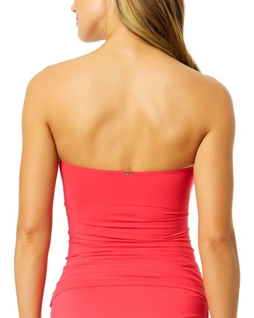 Anne Cole Red Twist Front Bandeau-Kini