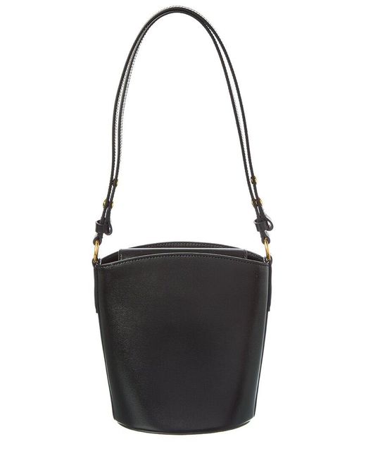 Tom Ford Black Logo Small Leather Bucket Bag