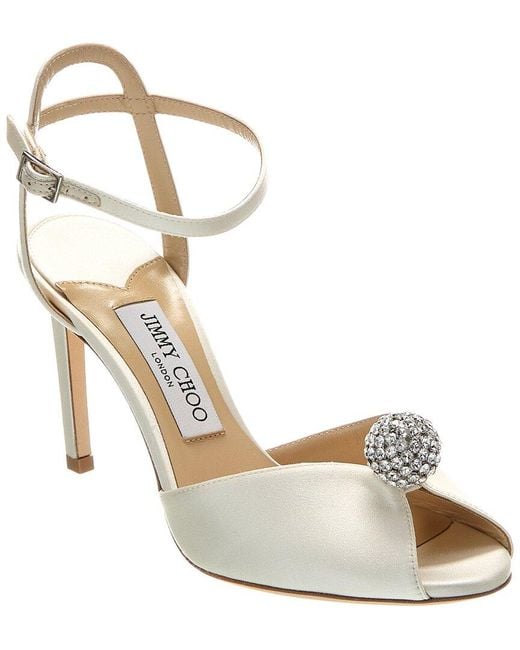 Jimmy Choo Metallic Sacora 85 Satin Sandal